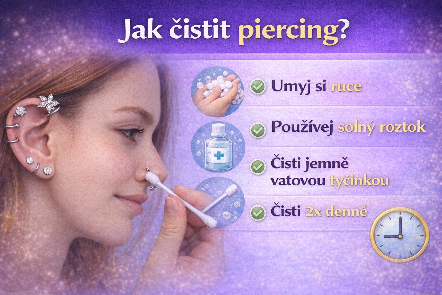 Jak čistit piercing
