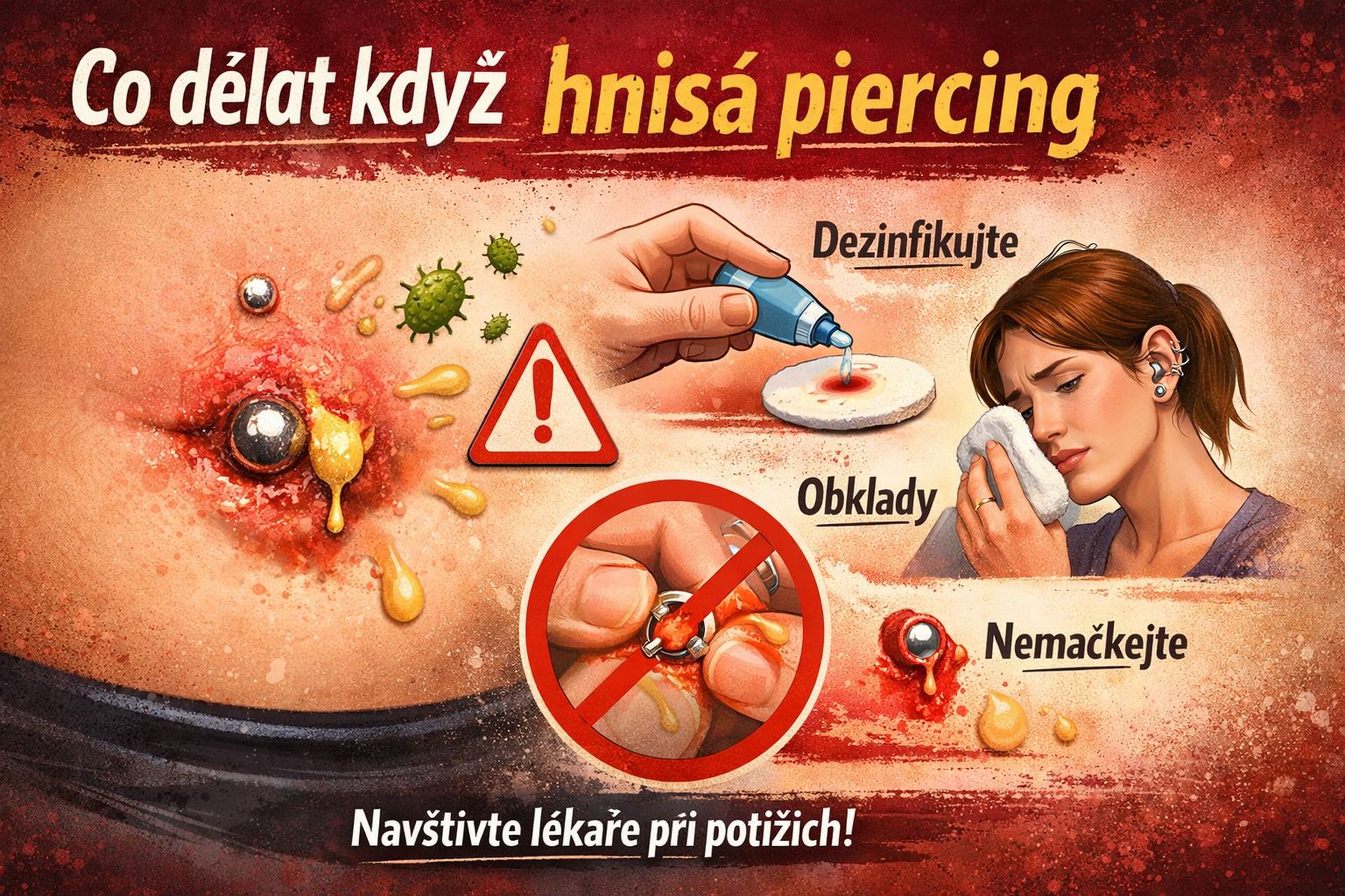 Co dělat když hnisá piercing