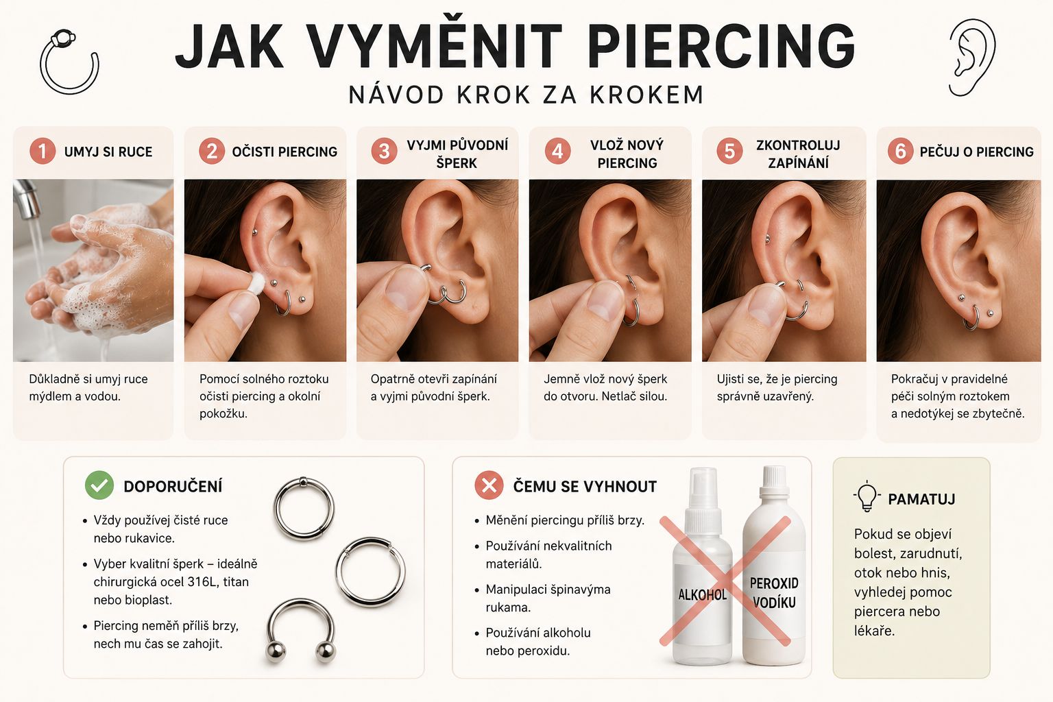 Jak vyměnit piercing bez zbytečných komplikací