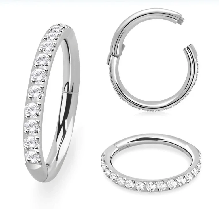 Krásný kroužek s čirými krystaly různých průměrů SGSHB10 InfinityPierce