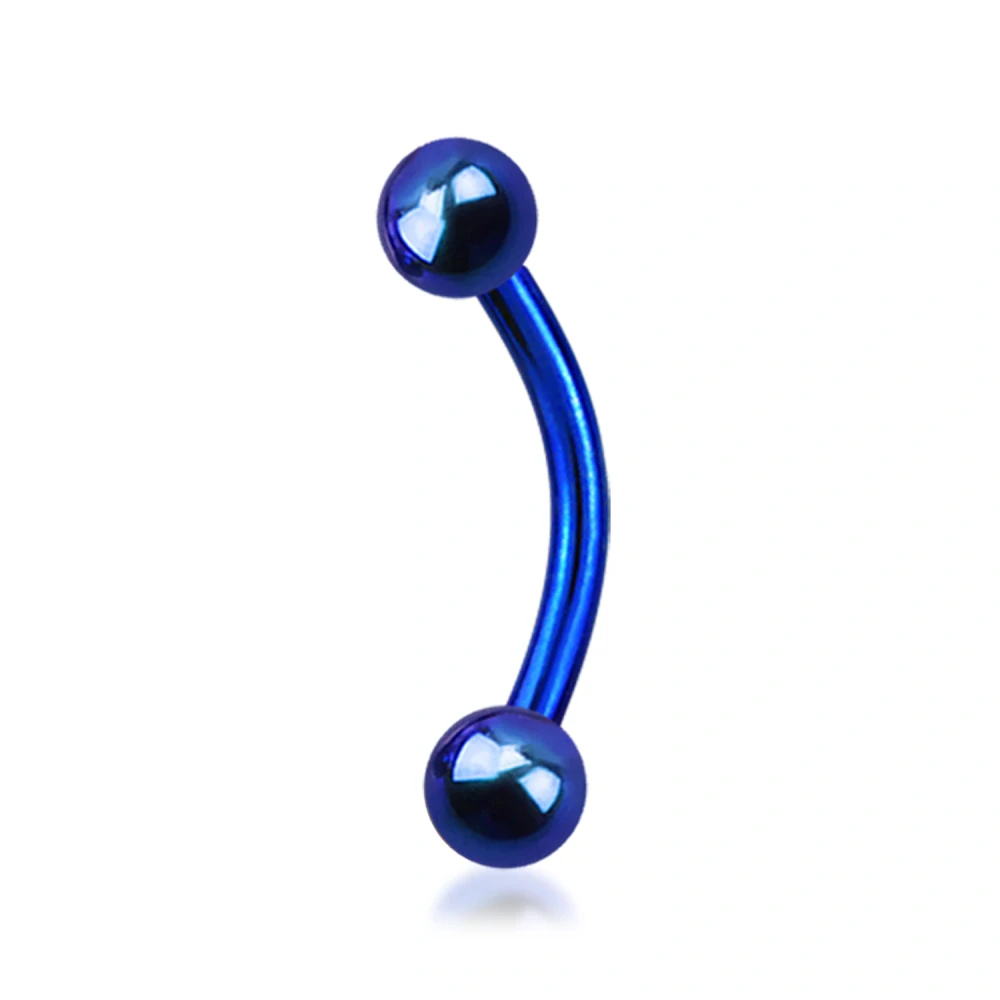 Piercing banánek modrý – zahnutá činka