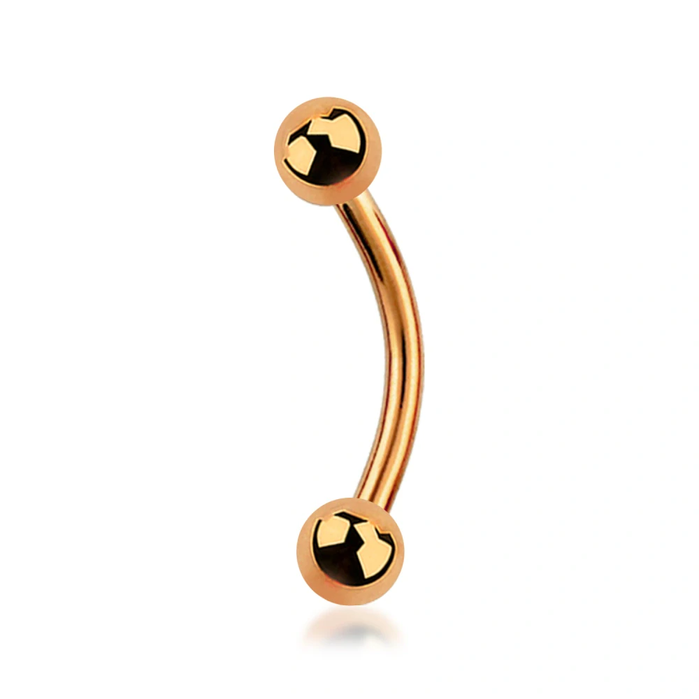 Zahnutá činka (banánek) do piercingu – růžová zlatá