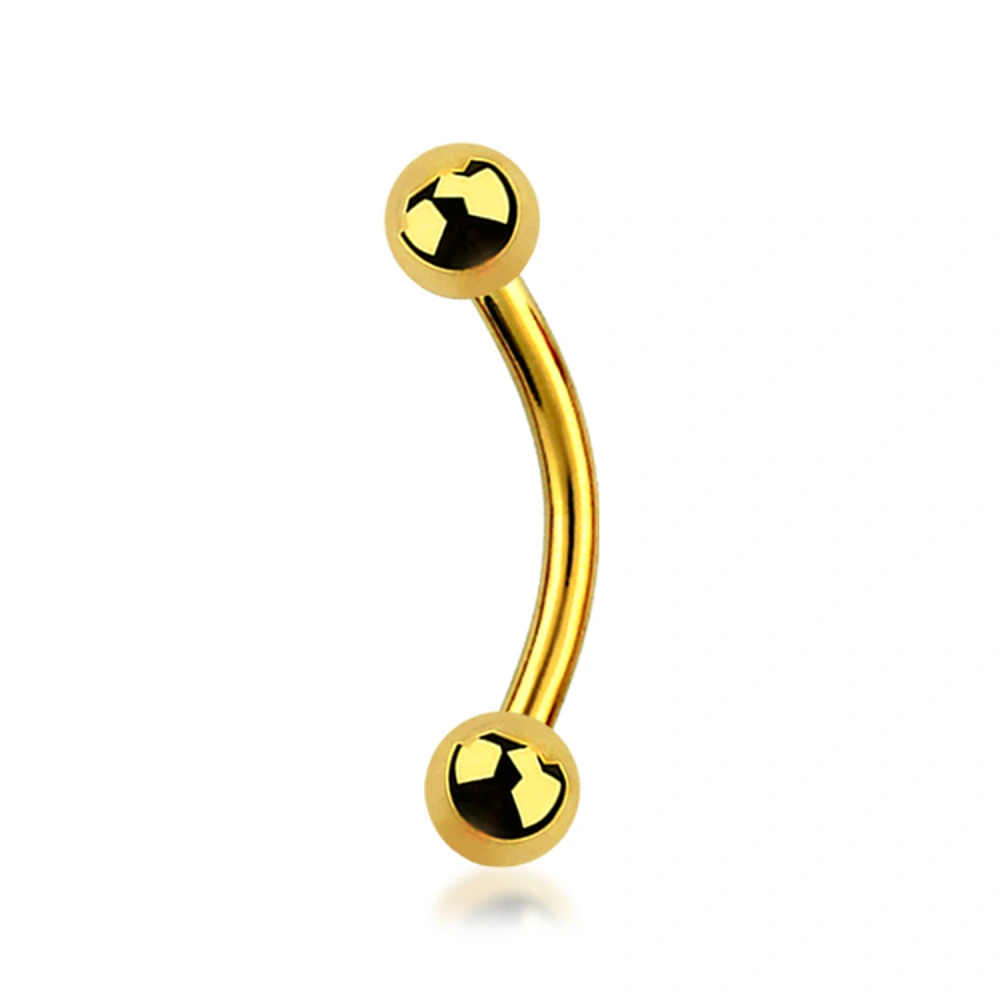 Zlatý banánek do piercingu – zahnutá činka