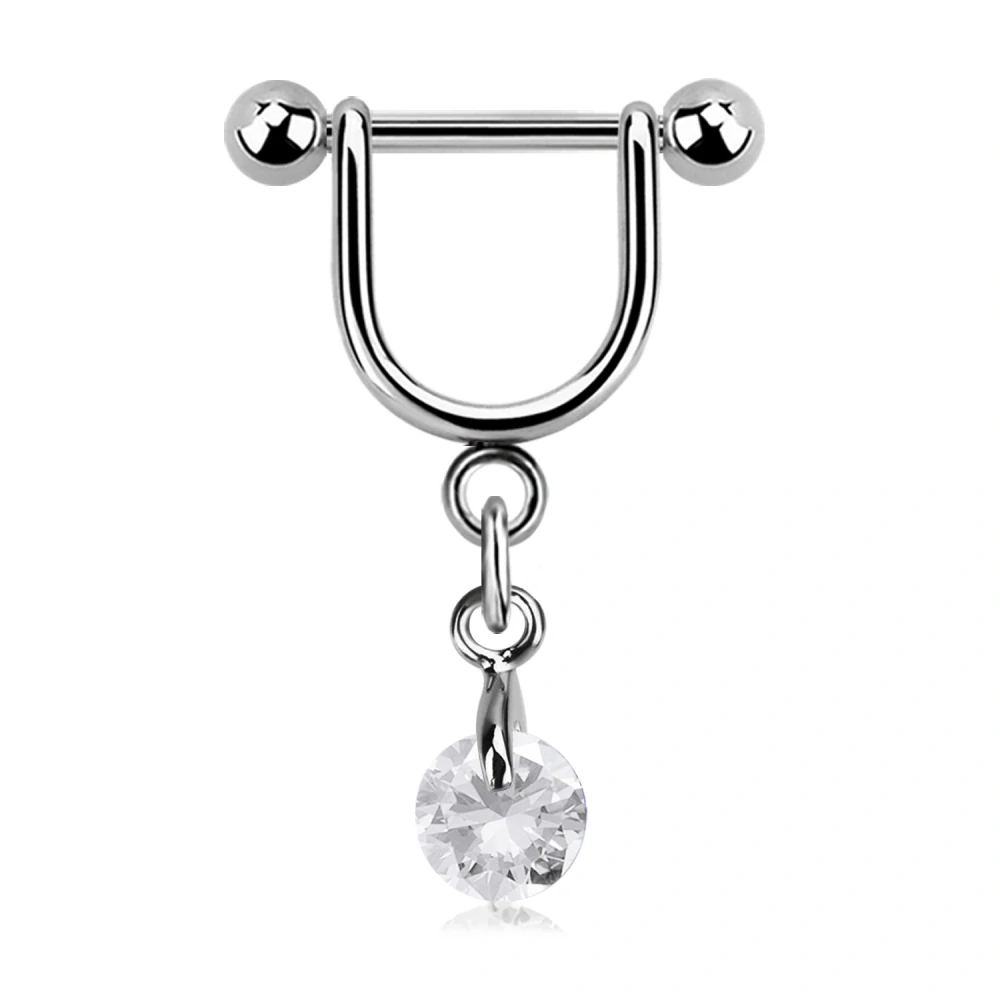 Piercing do ucha s kamínkem na řetízku