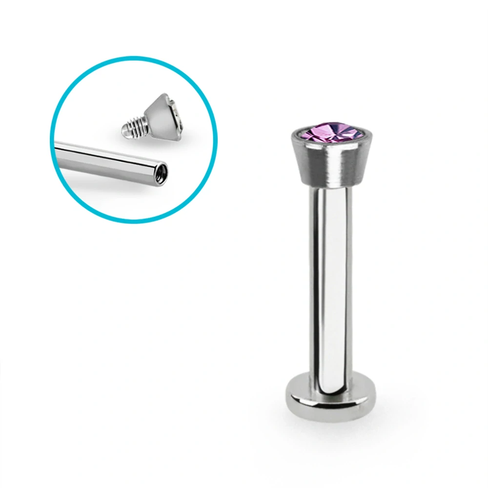 Labret se zirkonem různých barev a délek