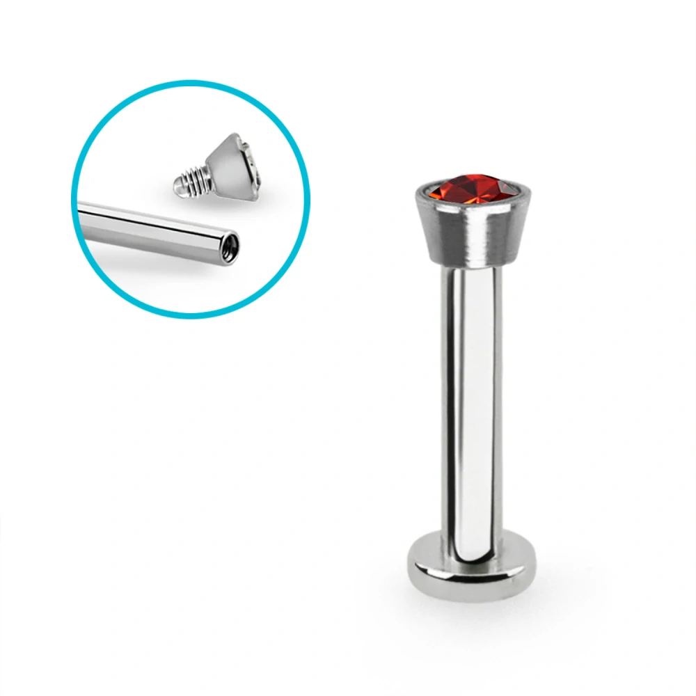 Labret se zirkonem různých barev a délek