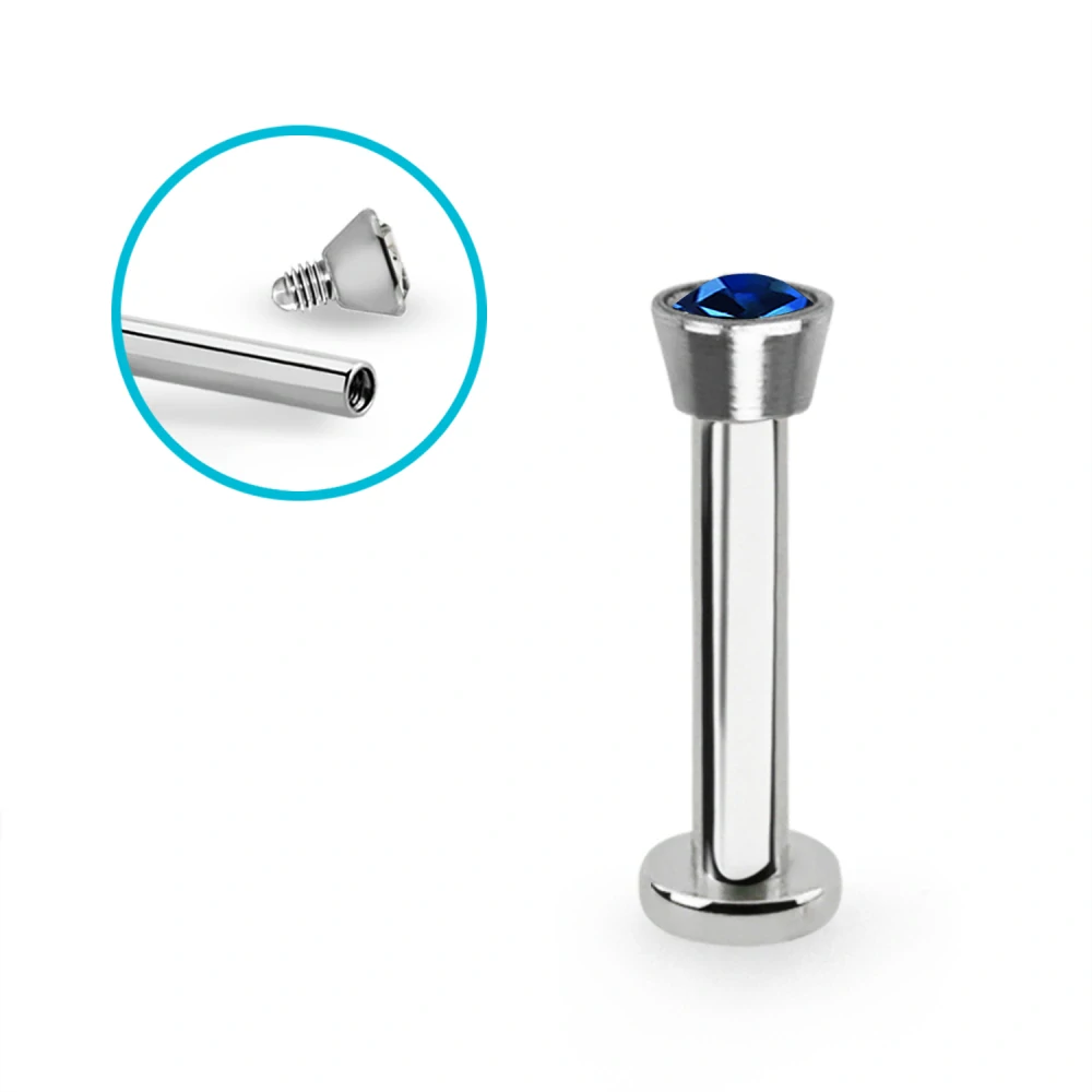 Labret se zirkonem různých barev a délek