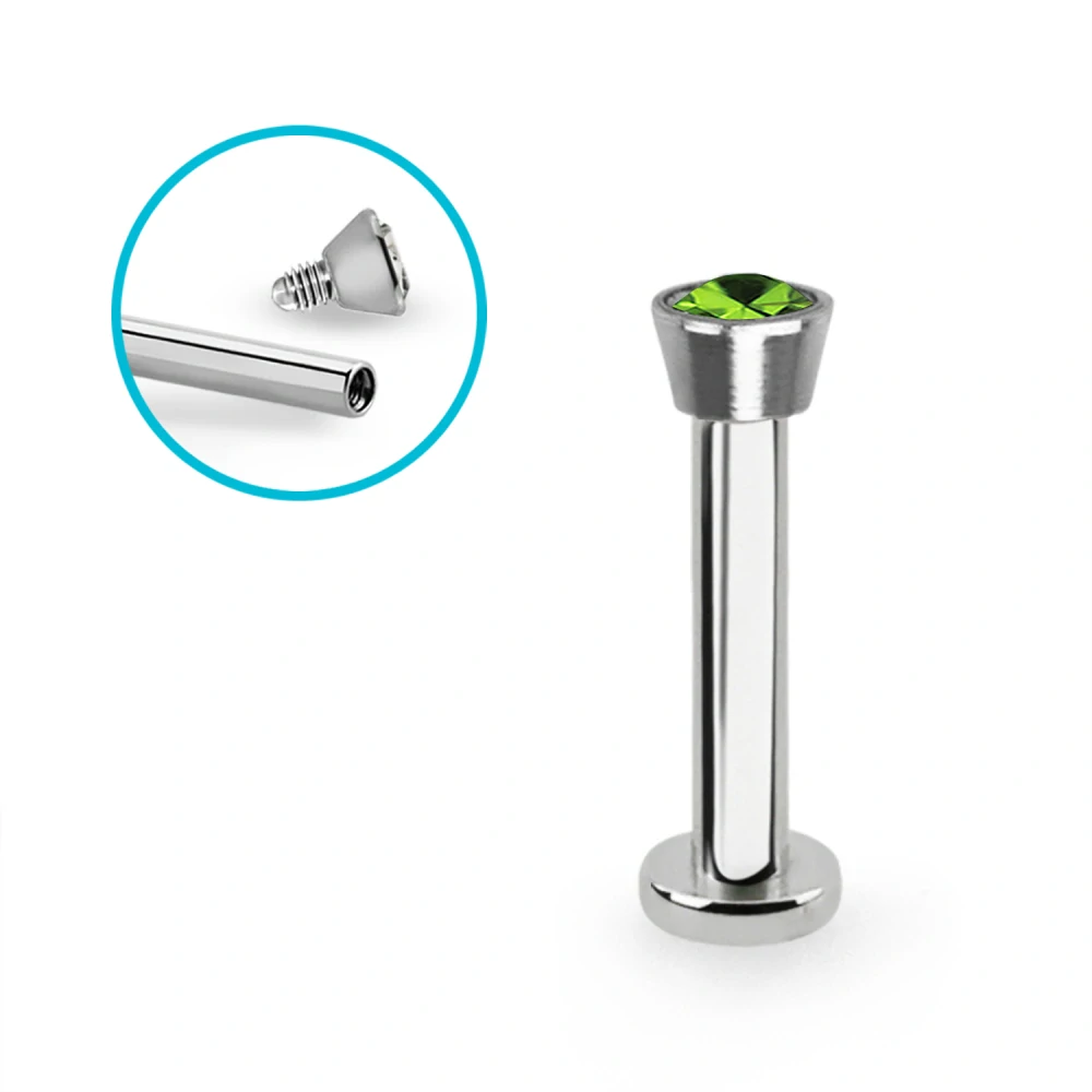 Labret se zirkonem různých barev a délek