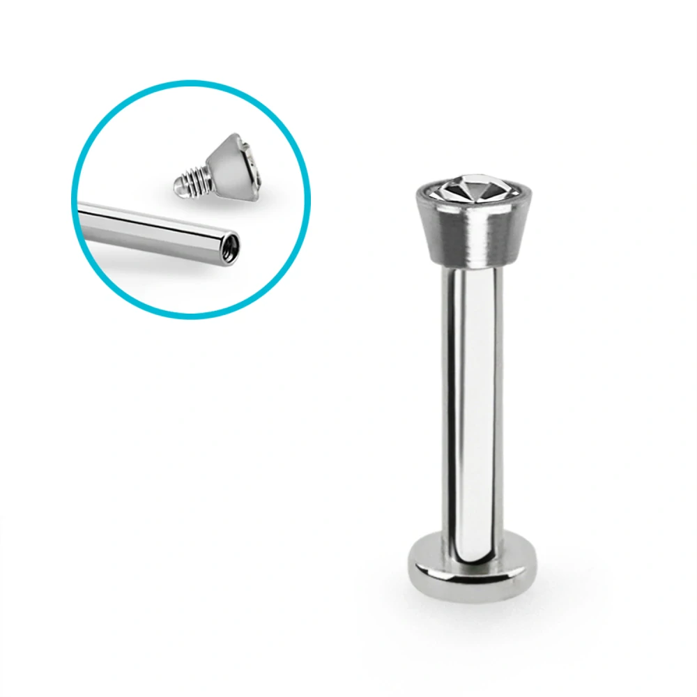 Labret se zirkonem různých barev a délek