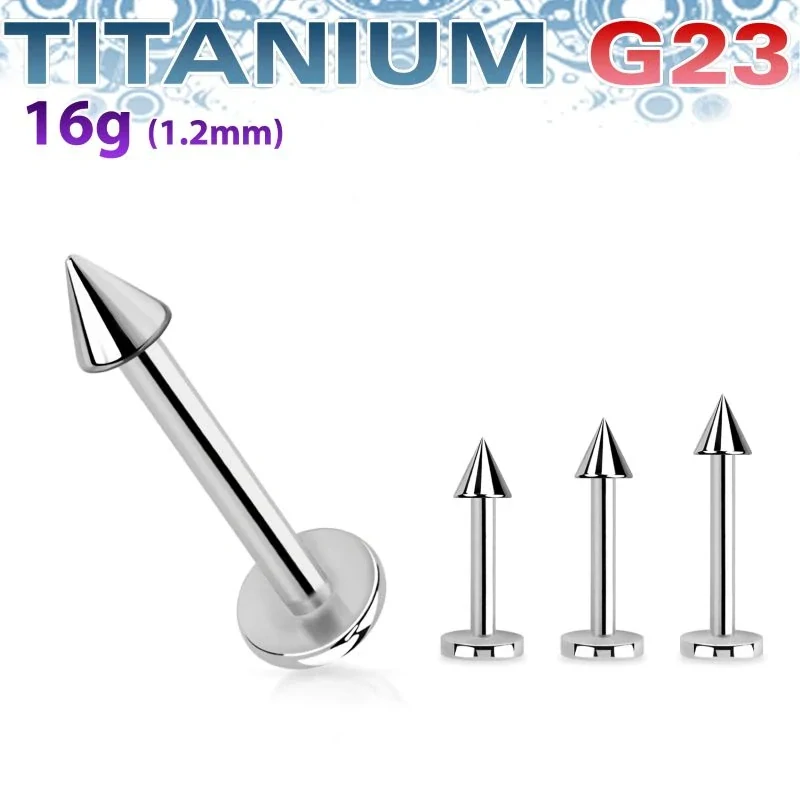 Titanový labret s hrotem 10 mm