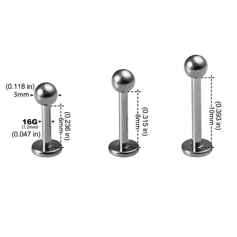 Titanový labret s kuličkou – G23 (1,2 mm) - MOONFLAMELA11 InfinityPierce