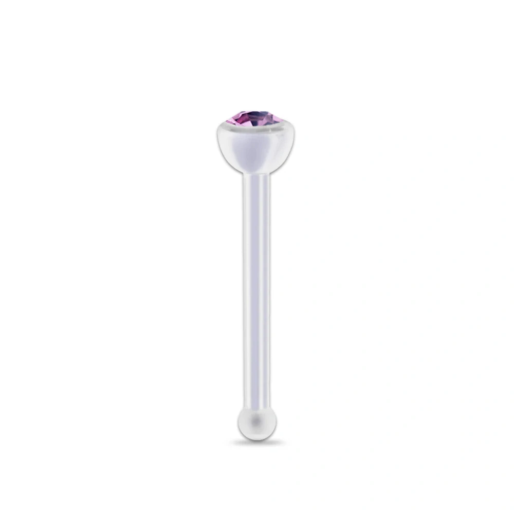Piercing do nosu s krystalem Swarovski ametyst světlá
