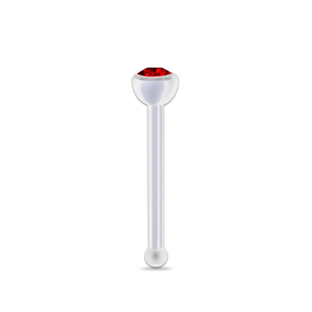 Piercing do nosu s tmavě-červeným krystalem Swarovski® – nosní šperk