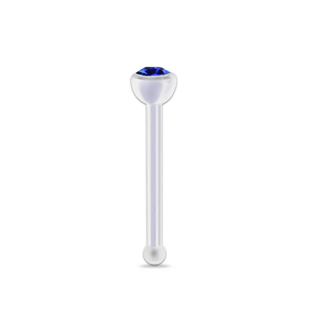 Piercing do nosu s tmavě modrým krystalem Swarovski – nosní šperk