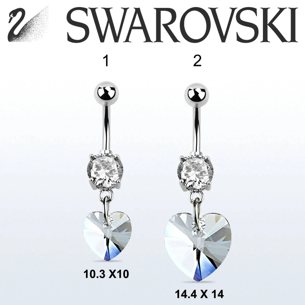 Swarovski piercing srdce velké