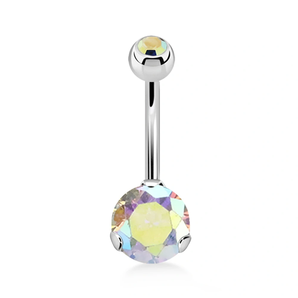 Piercing do pupíku s duhovými kamínky 10 mm