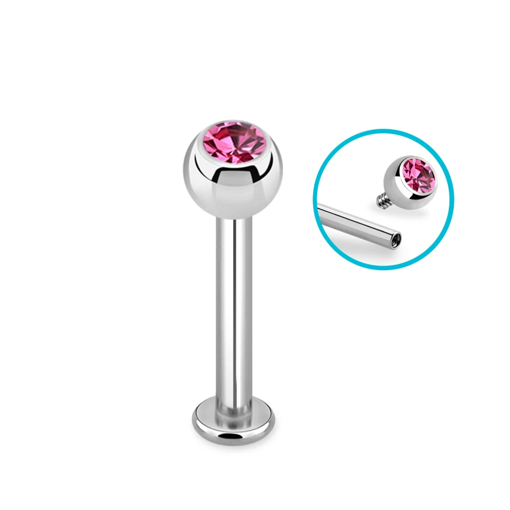 Labret s krystalem různých délek a barev TLBJBIN3 InfinityPierce