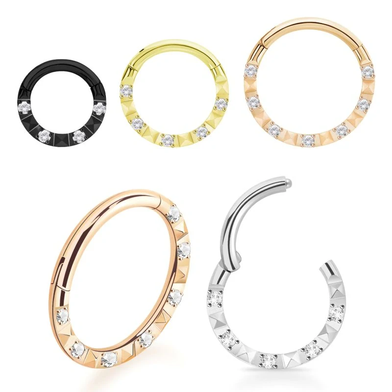 Otevírací kroužek různých barev a různých průměrů se zirkony SGSH25 InfinityPierce