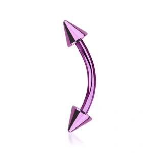 Zahnutá činka (banánek) do piercingu s hroty - růžová