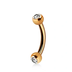 Banán s kamínkem po obou stranách v barvě rose gold