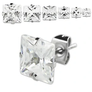 Pár náušnic osazených čtvercovým krystalem ERZSQ InfinityPierce