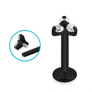 Titanový labret G23 různých barev s třemi krystaly UTLBIN13S InfinityPierce