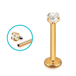 Titanový labret s čirým krystalem – barevné varianty těla