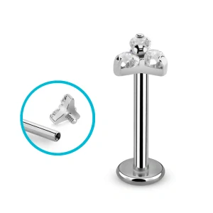 Titanový labret se třemi krystaly – elegantní a hypoalergenní