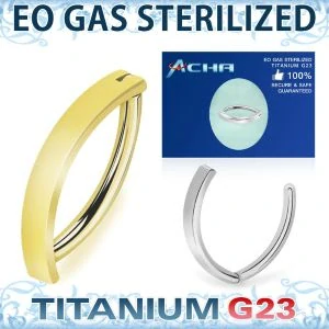 Titanový banánek G23 – sterilizovaný EO plynem (zlatý nebo leštěná ocel) - ZUMCD775 InfinityPierce