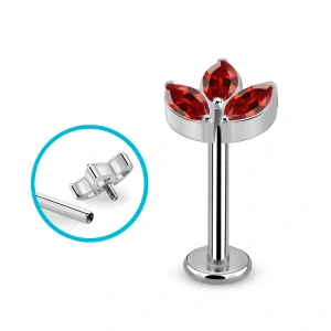 Titanová labretka s krystaly ve tvaru listů – interní závit 16G - ULBIN30 InfinityPierce
