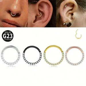 Titanový kroužek s čirými kamínky – G23 - SENXINKR03 InfinityPierce