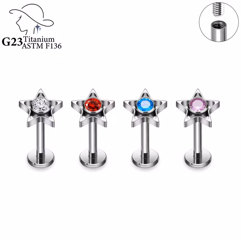 Labret z titanu s hvězdičkou UHERALA01 InfinityPierce
