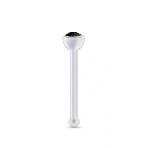 Piercing do nosu s černým krystalem Swarovski® – nosní šperk