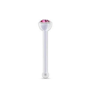 Piercing do nosu s krystalem Swarovski Růžová tmavá