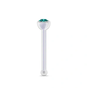 Piercing do nosu s krystalem Swarovski Tyrkysová