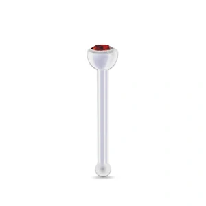Piercing do nosu s krystalem Swarovski červená světlá