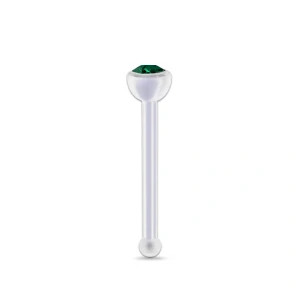 Piercing do nosu s krystalem Swarovski zelená tmavá