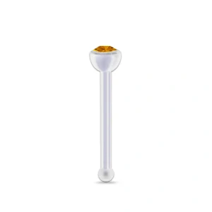 Piercing do nosu s krystalem Swarovski žlutá tmavá