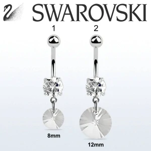 Piercing do pupíku s visacím krystalem Swarovski