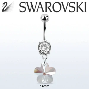 Piercing s květinou Swarovski – chirurgická ocel 316L – 12 mm