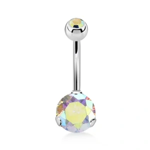 Piercing do pupíku s duhovými kamínky 10 mm