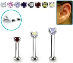 Labret se zirkonem různých délek TLBCZIN InfinityPierce
