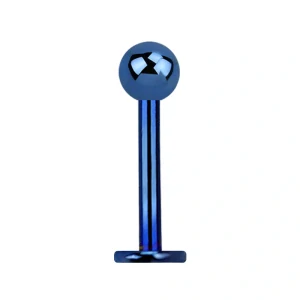 Modrý labret s kuličkou 6 mm