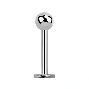 Stříbrný labret s kuličkou 8 mm