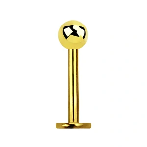 Zlatý labret s kuličkou 6 mm
