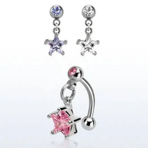 Banán do pupíku s hvězdou v různých barvách BNERZS6 InfinityPierce