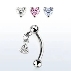 Banán do pupíku se srdíčkem v různých barvách a kuličkami BNERV6 InfinityPierce