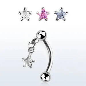 Banán do pupíku s hvězdou v různých barvách a kuličkami BNERV5 InfinityPierce