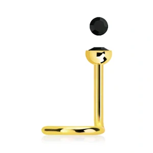 Různěbarevný zahnutý piercing do nosu s kamínky v různých barvách