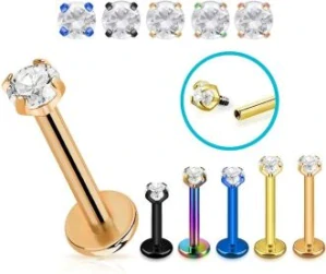 Labret v různých barvách těla a krystalu LBTCZIN InfinityPierce